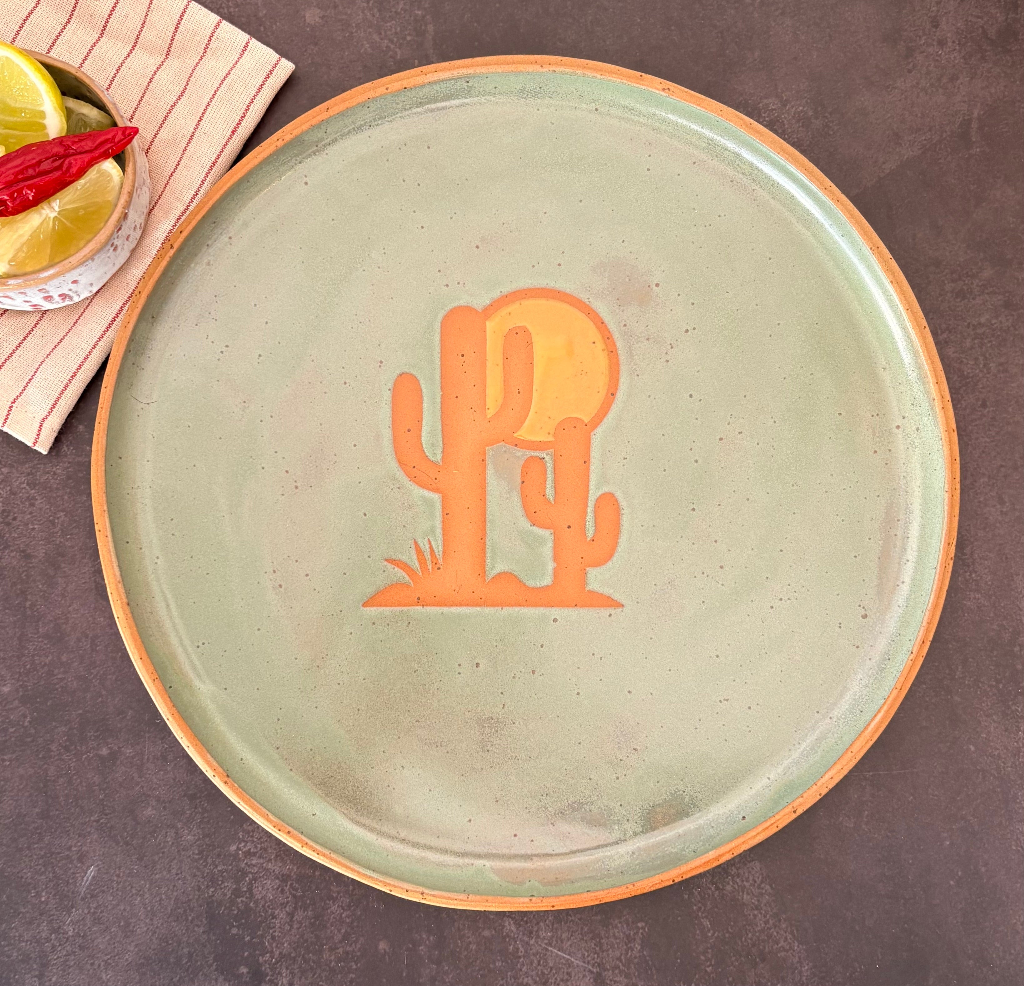 Taco Plates - Green Stoneware