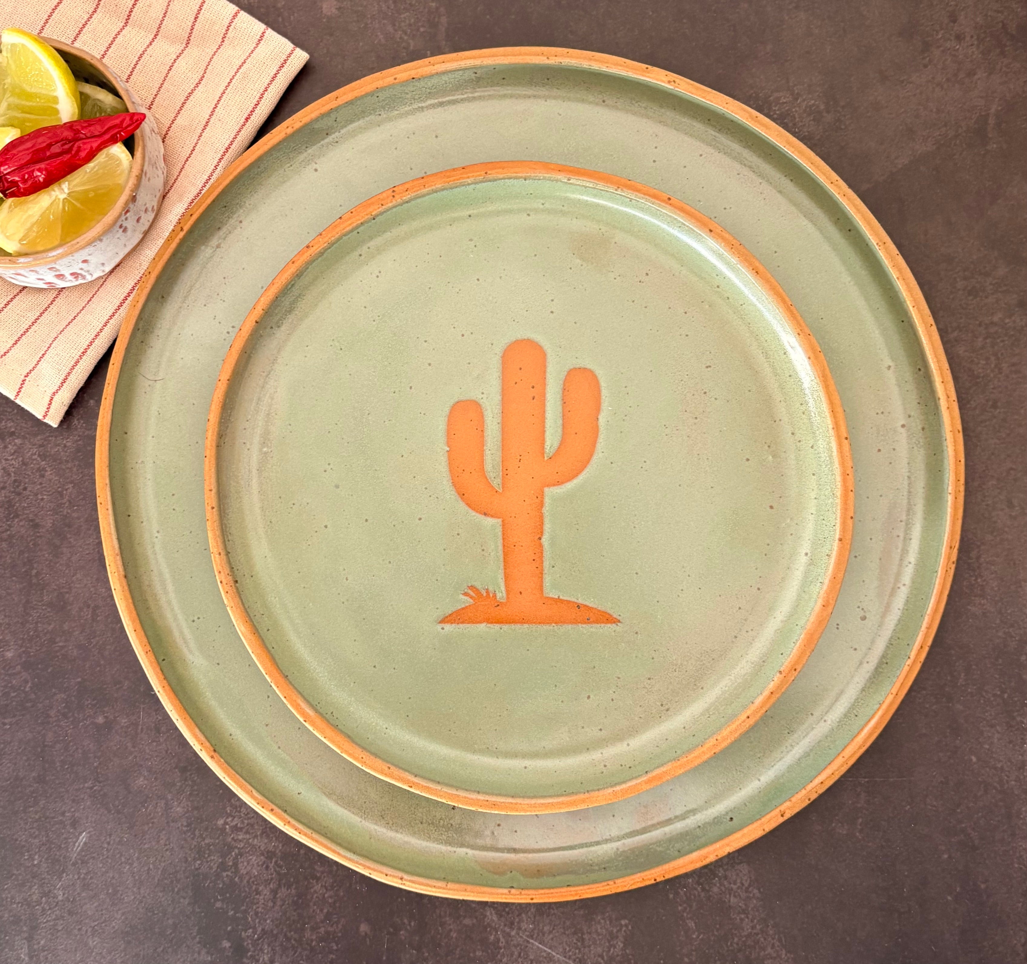 Taco Plates - Green Stoneware