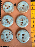 Ceramic Buttons in Blue Green 28mm | Set of 6