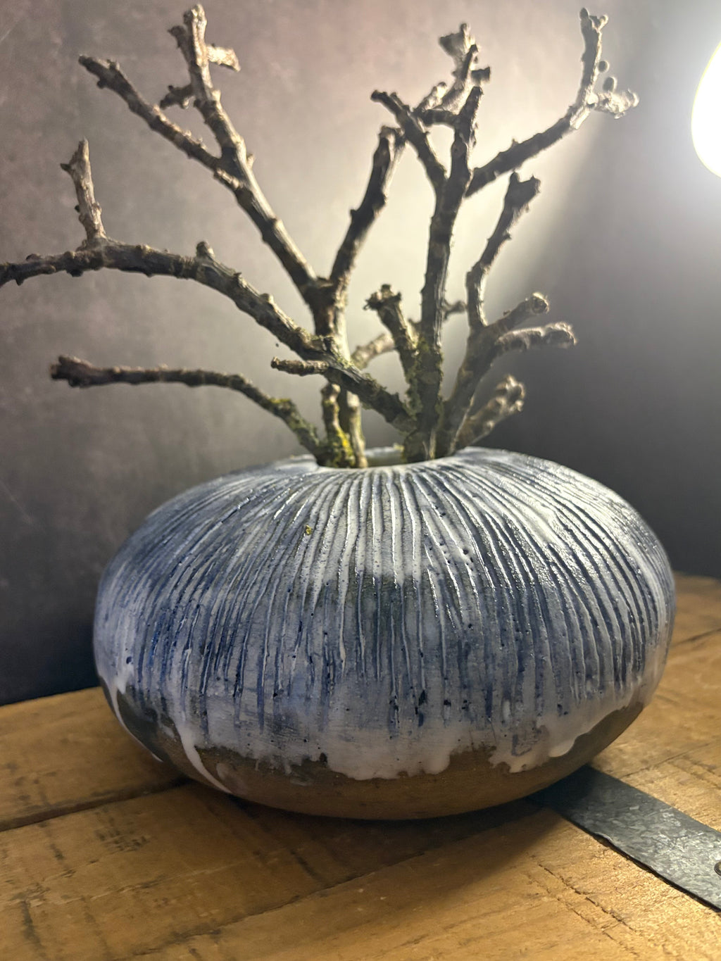 Sea Urchin Vase | Hand Built and Carved Stoneware Ceramic