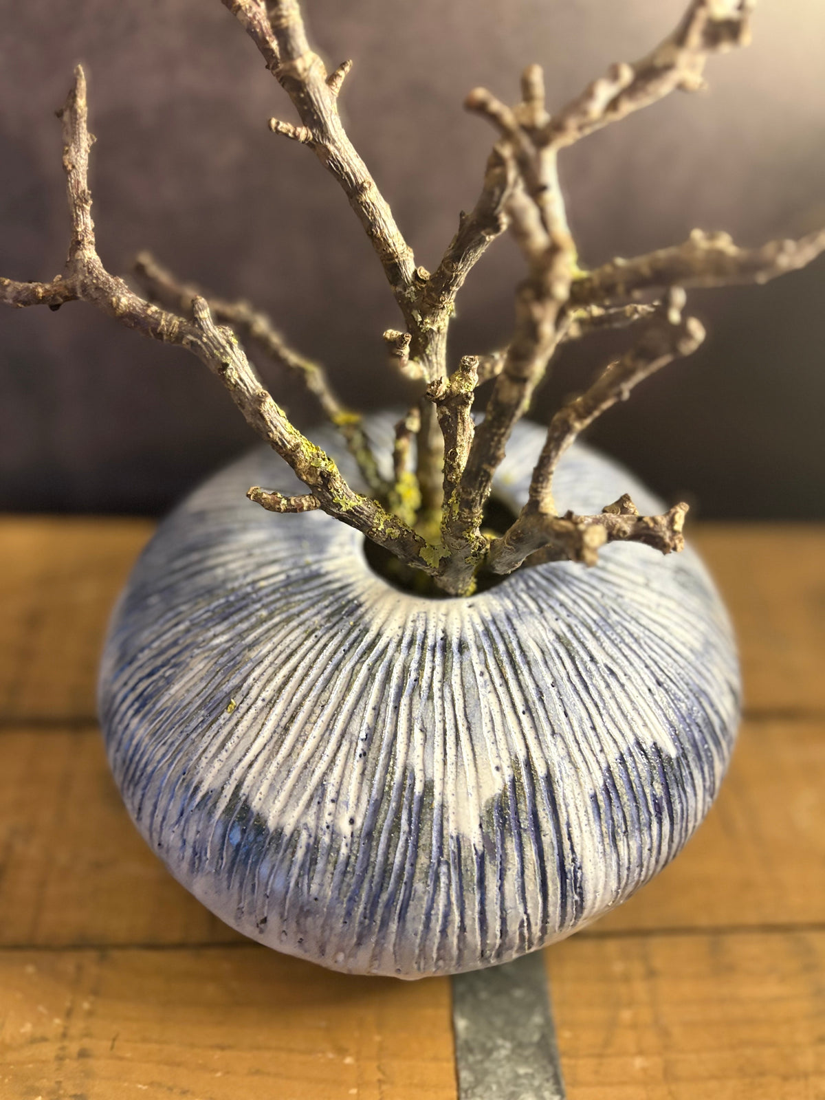 Sea Urchin Vase | Hand Built and Carved Stoneware Ceramic