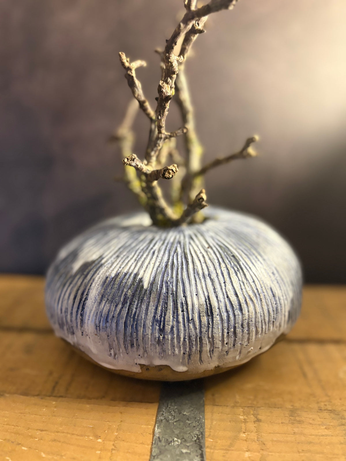 Sea Urchin Vase | Hand Built and Carved Stoneware Ceramic