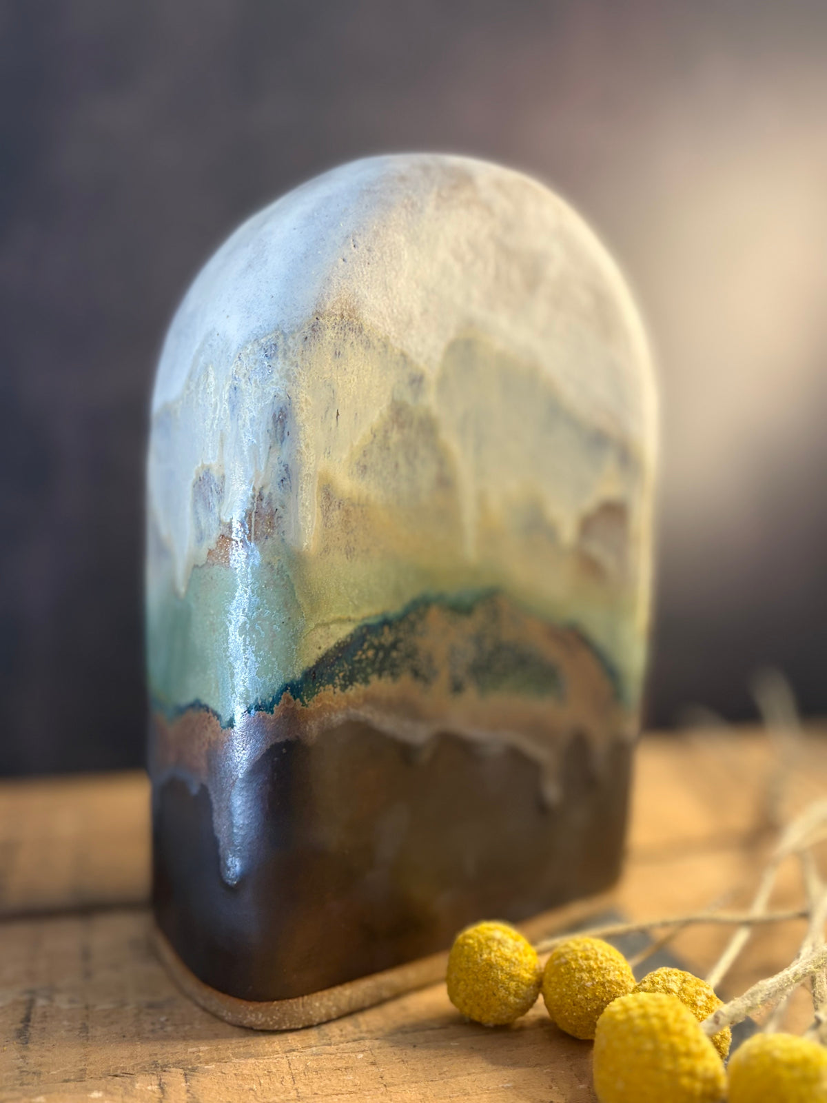 Rolling Hills Vase | Hand Built and Glazed Stoneware Ceramic | Tall